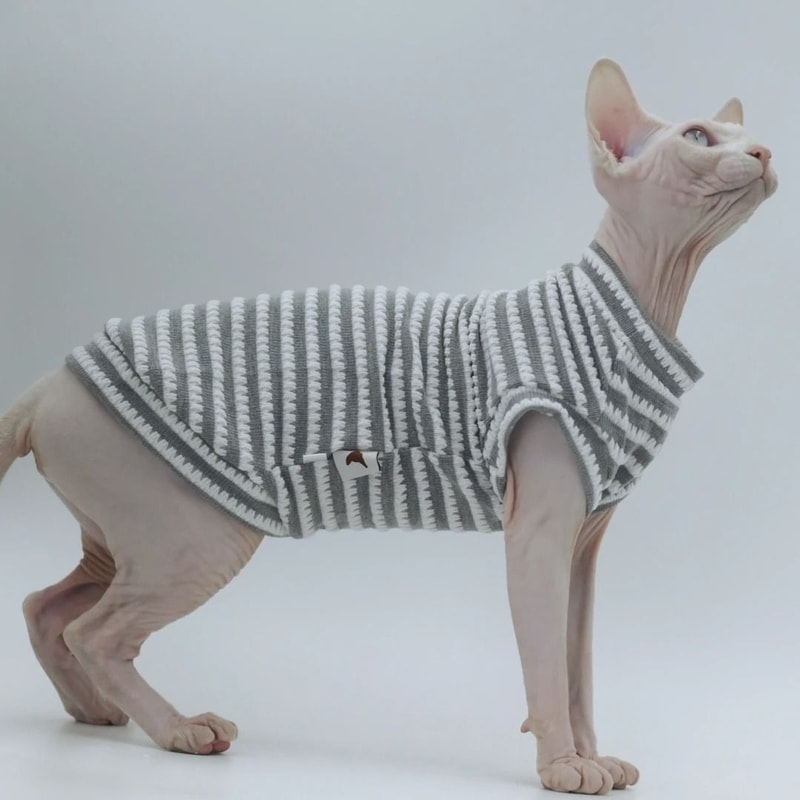 DUOMASUMI Summer Sphynx Cat Vest Stretch Cotton Cooling Top For Hairless Cats Daily Comfort Wear 12