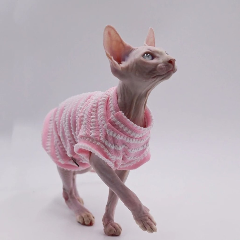 DUOMASUMI Summer Sphynx Cat Vest Stretch Cotton Cooling Top For Hairless Cats Daily Comfort Wear 13