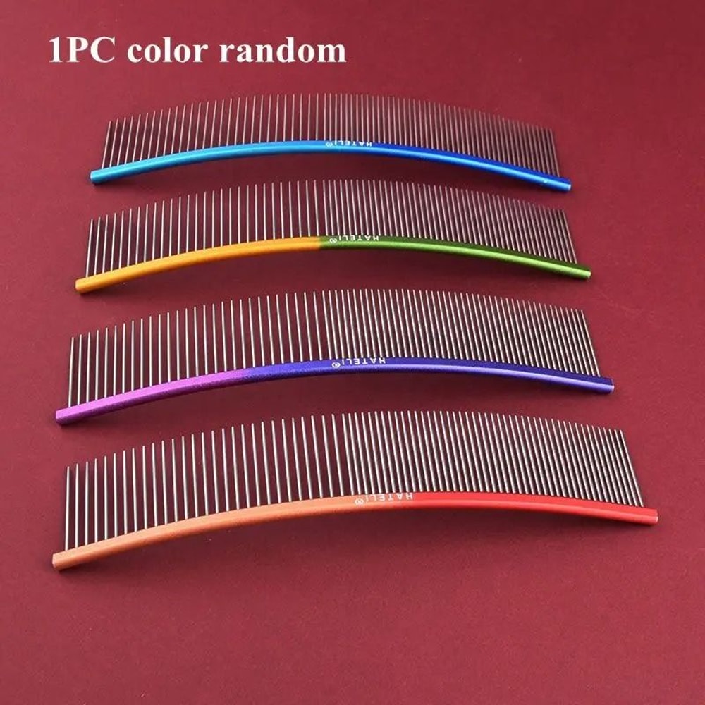 Rainbow Stainless Steel Pet Grooming Comb For Dogs Cats Hair Removal Tangles And Daily Brushing 5