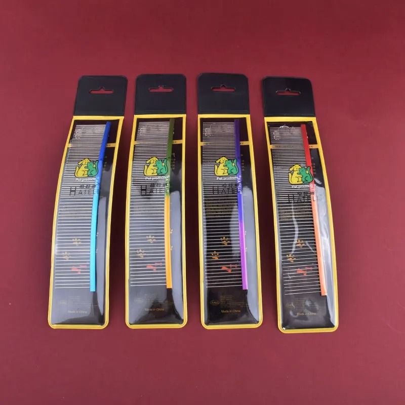 Rainbow Stainless Steel Pet Grooming Comb For Dogs Cats Hair Removal Tangles And Daily Brushing 6