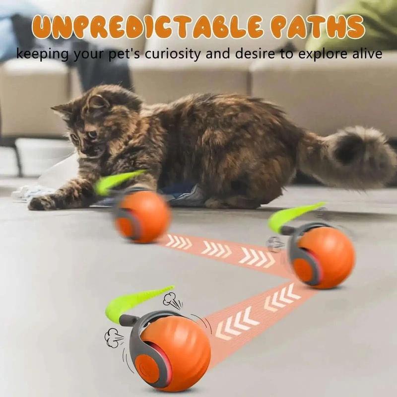 Speedy Tail 2 Smart Interactive Cat Toy Automatic Rolling Ball For Indoor Pet Exercise 10