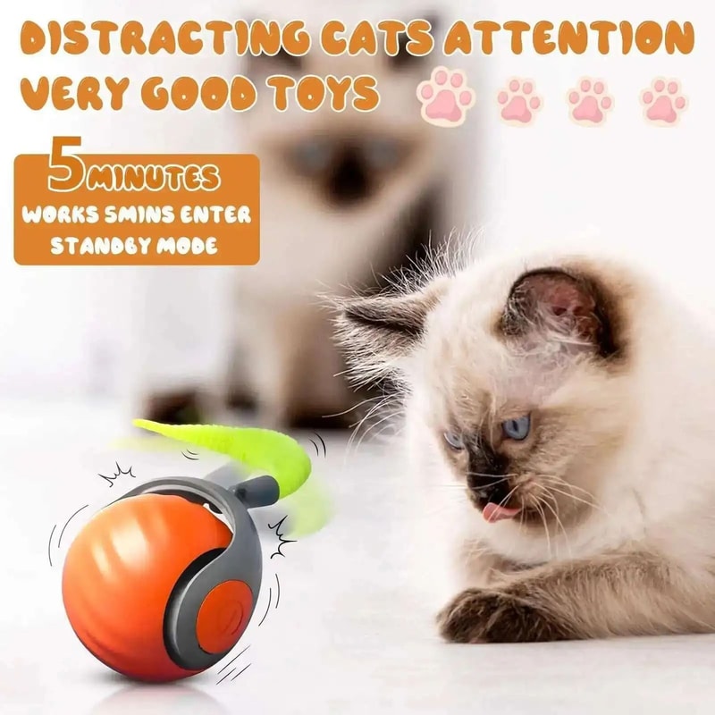 Speedy Tail 2 Smart Interactive Cat Toy Automatic Rolling Ball For Indoor Pet Exercise 11