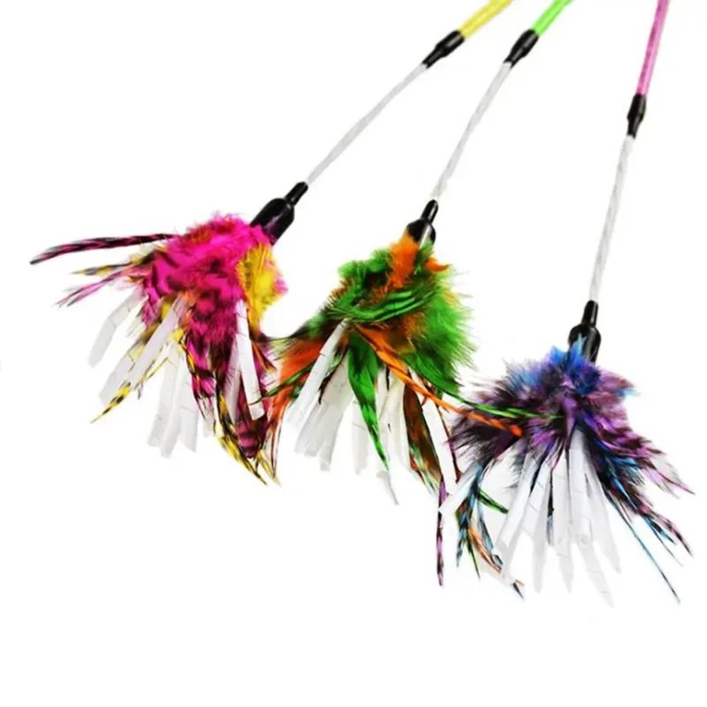 Colorful Spiral Feather Cat Wand Toy For Kittens Indoor Exercise Chasing And Interactive Play 7
