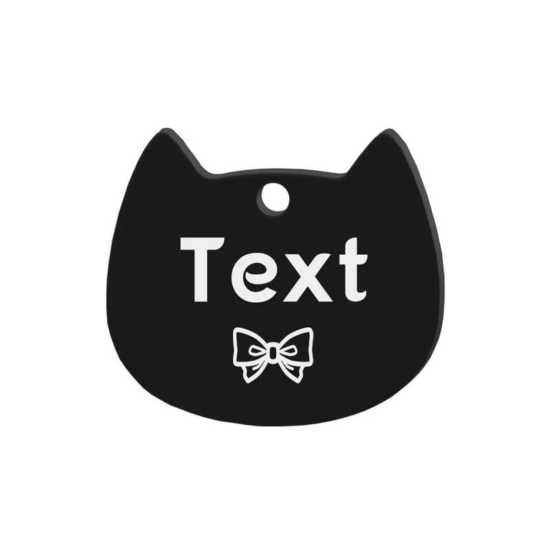 Custom Cat Face Pet ID Tag Stainless Steel Engraved Name Plate For Dogs Cats 2
