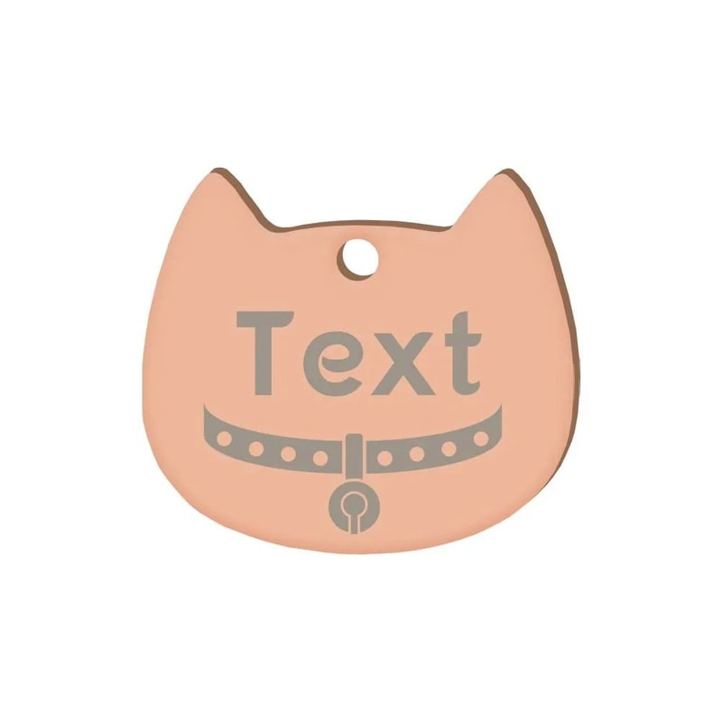 Custom Cat Face Pet ID Tag Stainless Steel Engraved Name Plate For Dogs Cats 10