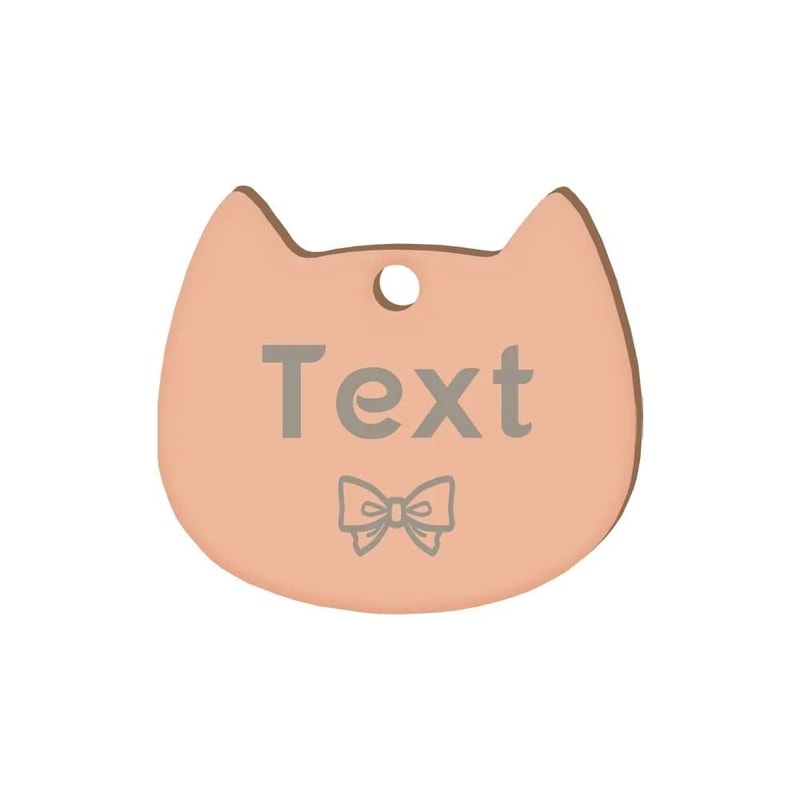 Custom Cat Face Pet ID Tag Stainless Steel Engraved Name Plate For Dogs Cats 12