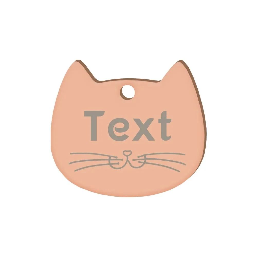 Custom Cat Face Pet ID Tag Stainless Steel Engraved Name Plate For Dogs Cats 14