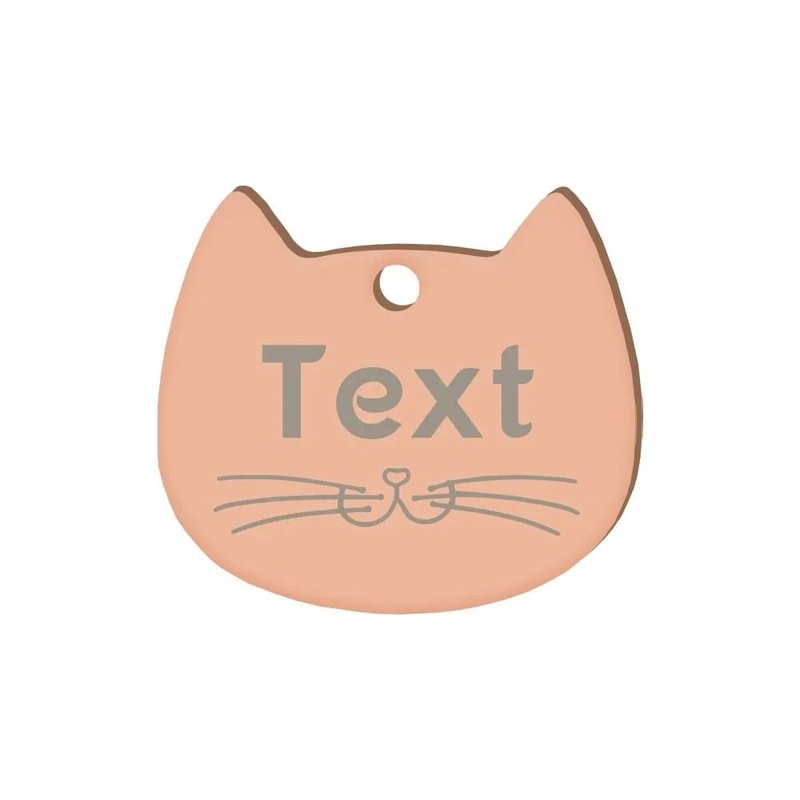 Custom Cat Face Pet ID Tag Stainless Steel Engraved Name Plate For Dogs Cats 14