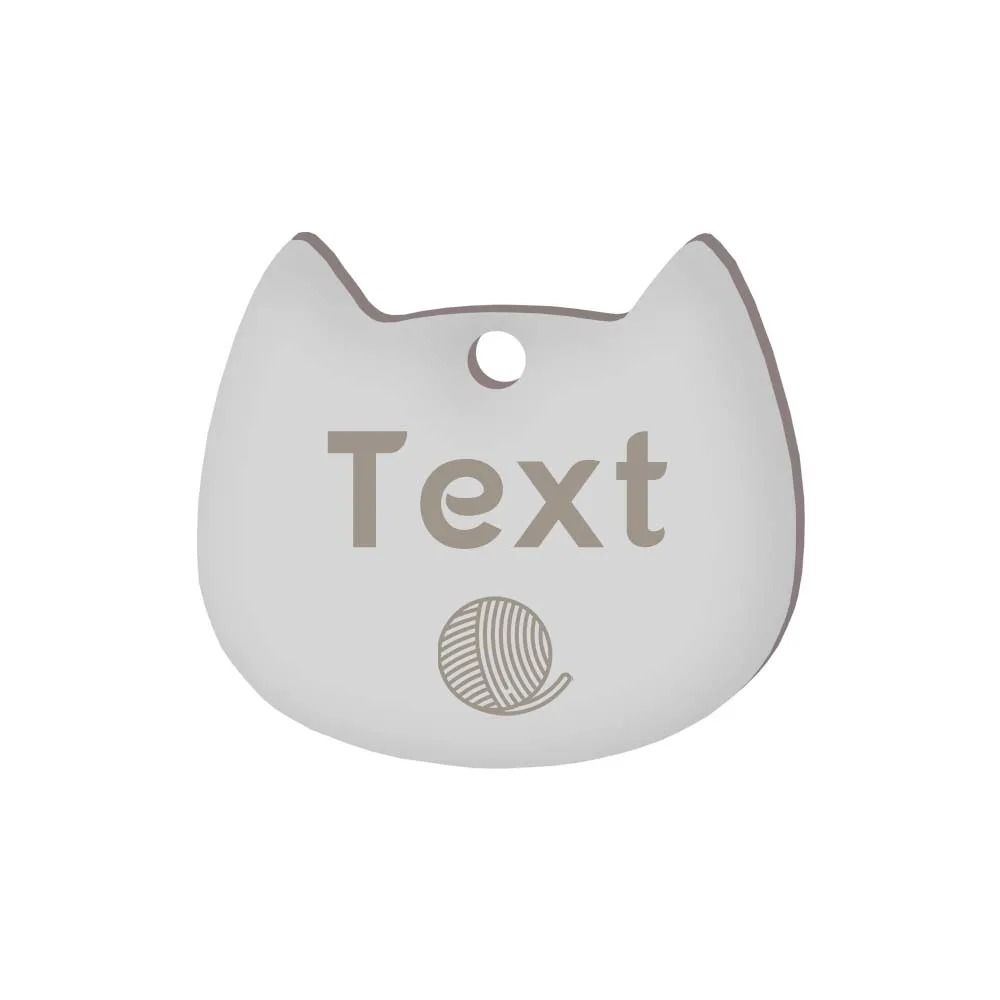 Custom Cat Face Pet ID Tag Stainless Steel Engraved Name Plate For Dogs Cats 23