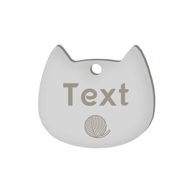 Custom Cat Face Pet ID Tag Stainless Steel Engraved Name Plate For Dogs Cats 23