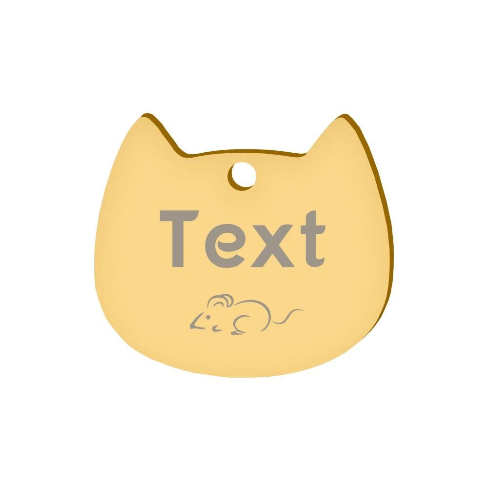 Custom Cat Face Pet ID Tag Stainless Steel Engraved Name Plate For Dogs Cats 16