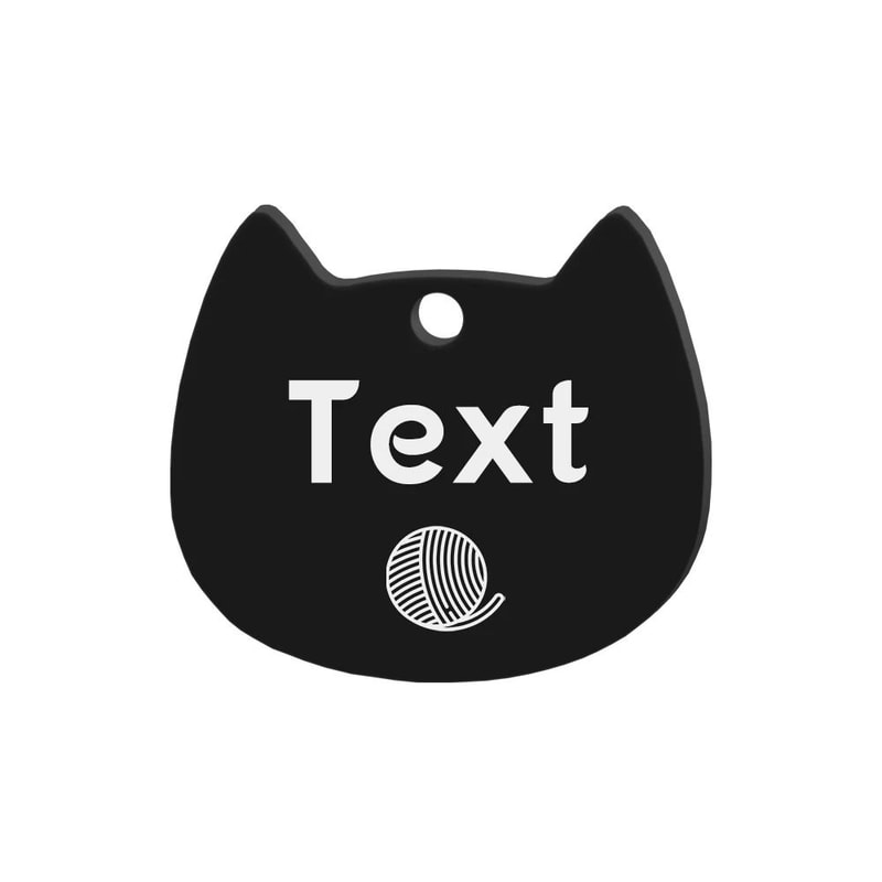 Custom Cat Face Pet ID Tag Stainless Steel Engraved Name Plate For Dogs Cats 7