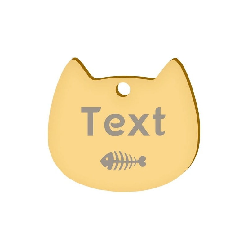 Custom Cat Face Pet ID Tag Stainless Steel Engraved Name Plate For Dogs Cats 17