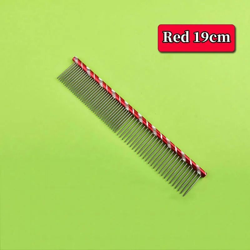 Colored Stainless Steel Pet Grooming Comb For Dogs Cats Hair Removal Tangles And Coat Care 12