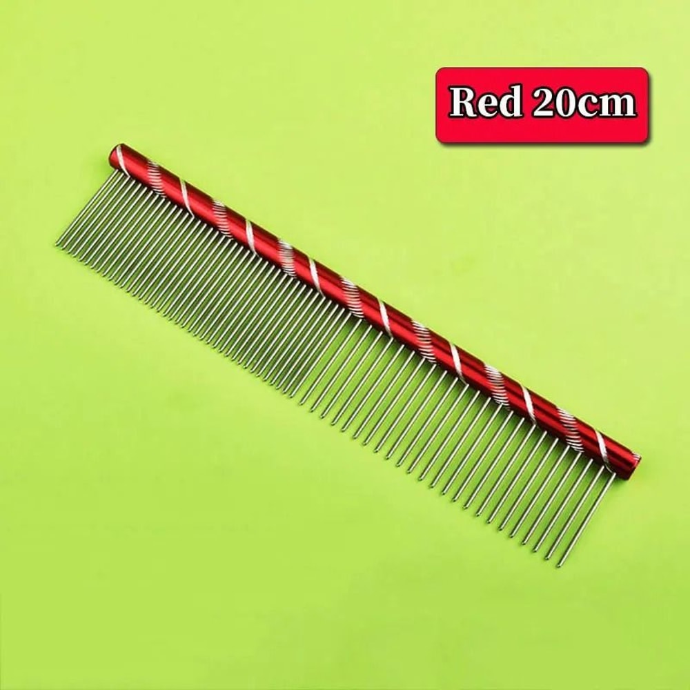 Colored Stainless Steel Pet Grooming Comb For Dogs Cats Hair Removal Tangles And Coat Care 18