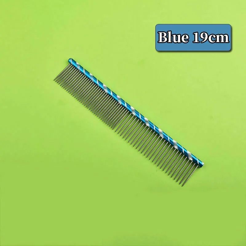 Colored Stainless Steel Pet Grooming Comb For Dogs Cats Hair Removal Tangles And Coat Care 9