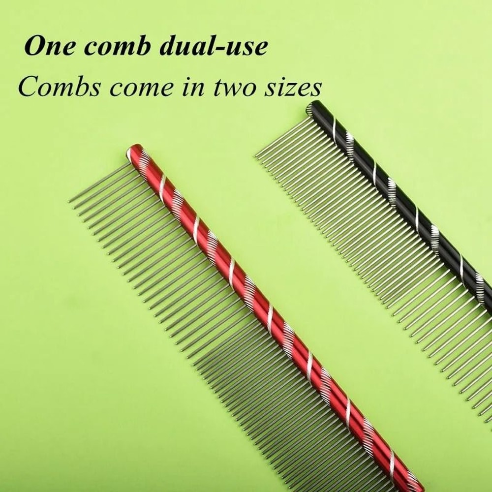 Colored Stainless Steel Pet Grooming Comb For Dogs Cats Hair Removal Tangles And Coat Care 27