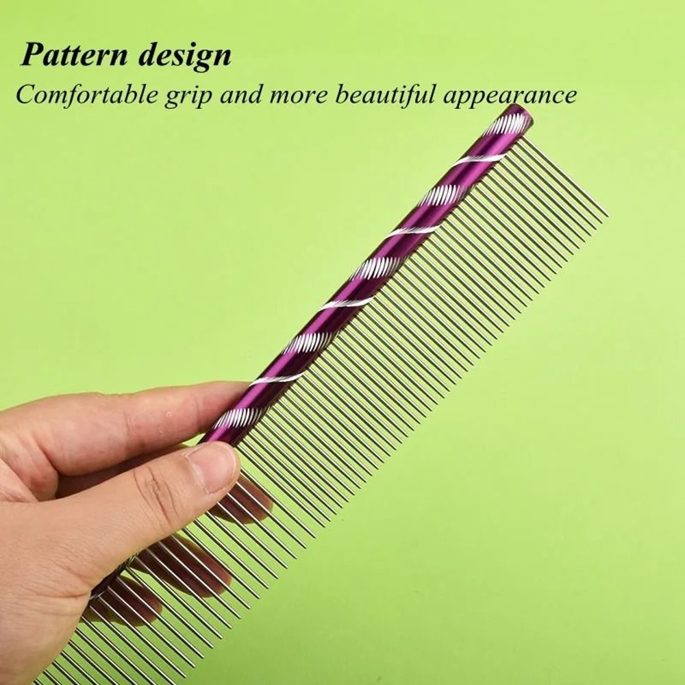 Colored Stainless Steel Pet Grooming Comb For Dogs Cats Hair Removal Tangles And Coat Care 29