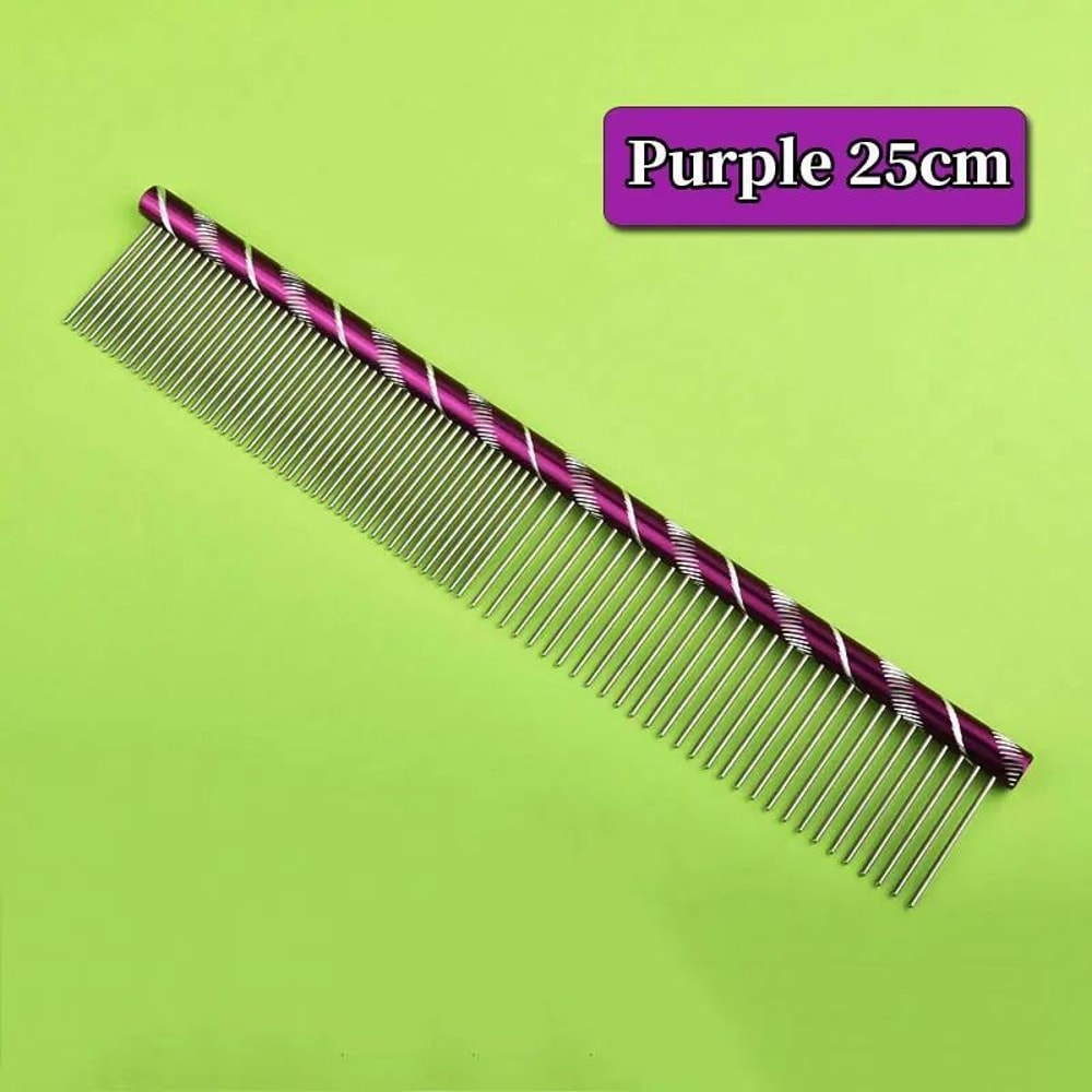 Colored Stainless Steel Pet Grooming Comb For Dogs Cats Hair Removal Tangles And Coat Care 23