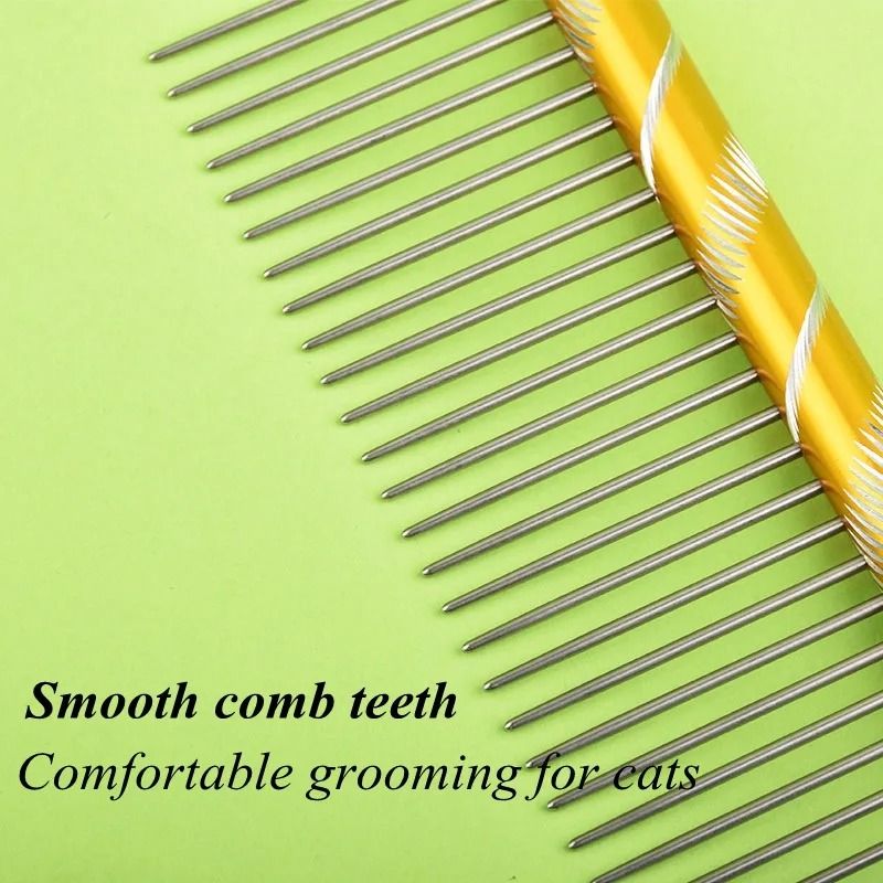 Colored Stainless Steel Pet Grooming Comb For Dogs Cats Hair Removal Tangles And Coat Care 25