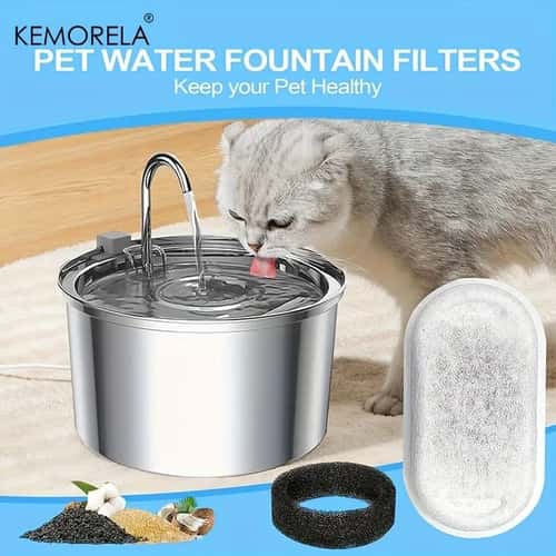 Activated Carbon Cat Water Fountain Filter Sponge Set For Stainless Steel Pet Dispenser Care