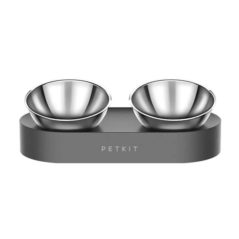 PETKIT Adjustable Stainless Steel Double Pet Bowl For Cats Dogs Food Water Feeding Comfort 0