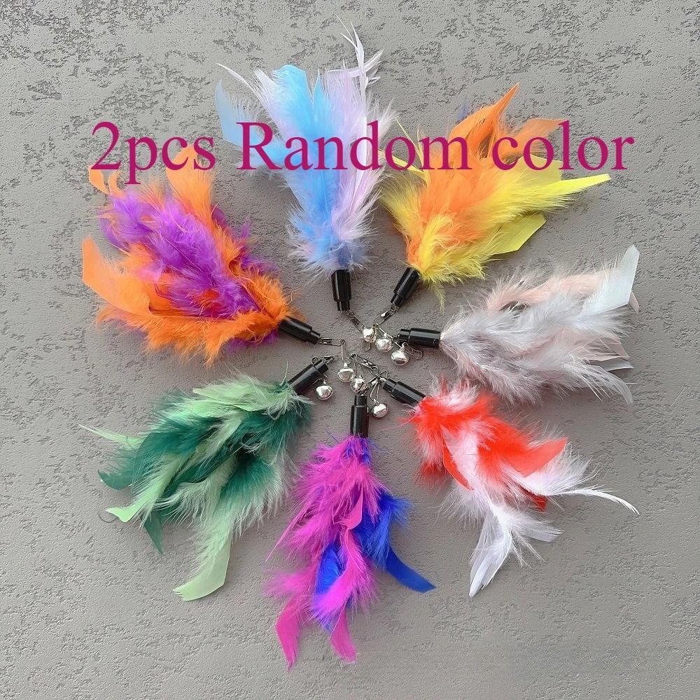 Small Feather Cat Toy Refill Set For DIY Teaser Stick Replacement And Kitten Play 1