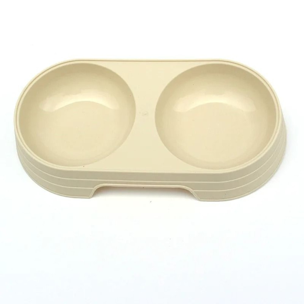 Wheat Straw Double Pet Bowl For Cats Dogs Food And Water Feeding Station 4