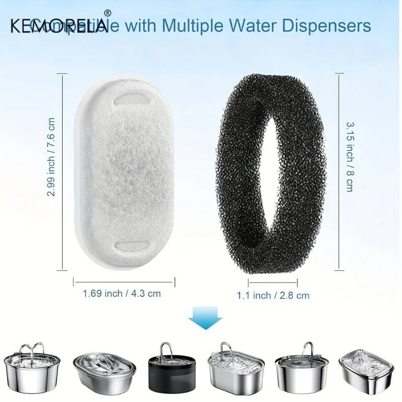 Cat Water Fountain Replacement Filters 20 Pack With Activated Carbon And Cleaning Sponges 1