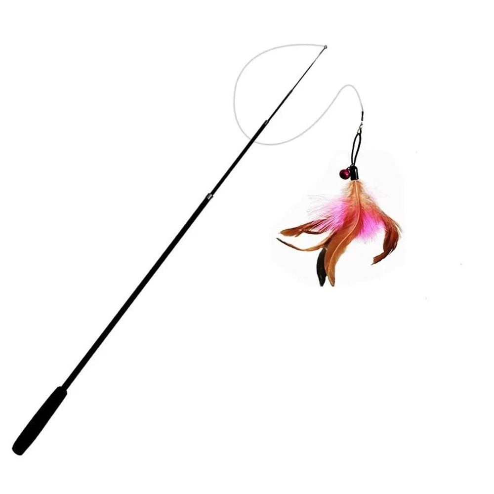 Extra Long Telescopic Cat Wand Feather Toy For Interactive Indoor Exercise And Boredom Relief 1