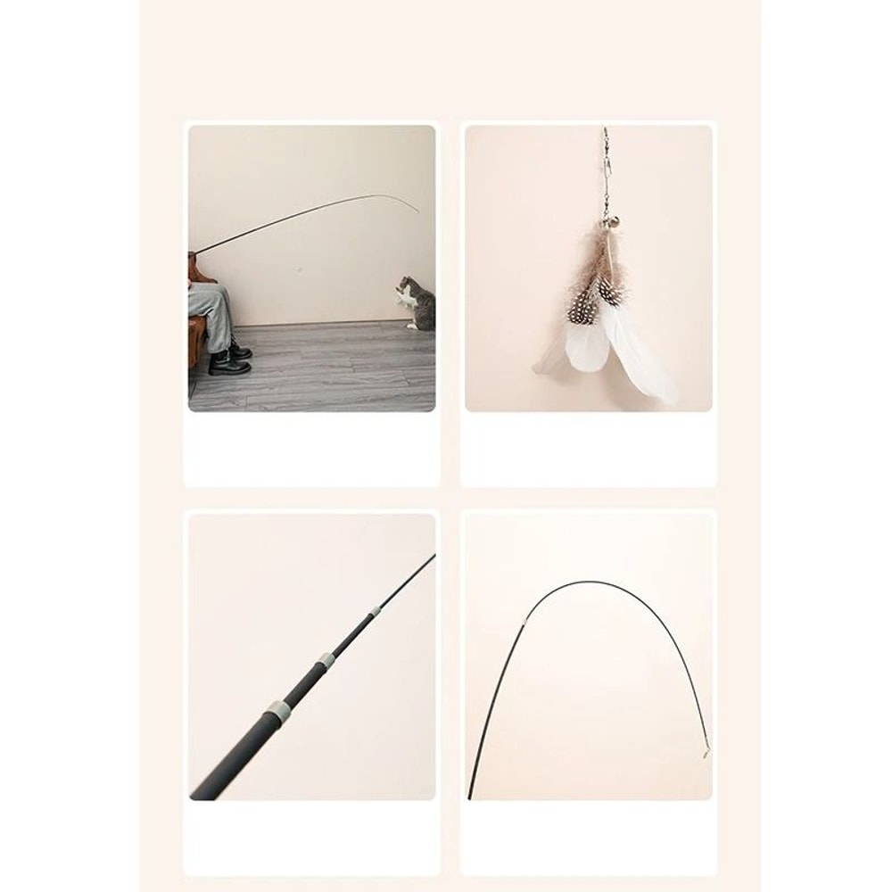 Extra Long Telescopic Cat Wand Feather Toy For Interactive Indoor Exercise And Boredom Relief 6