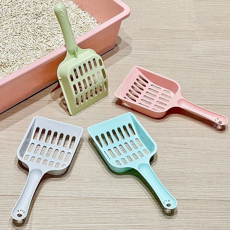 Candy Color Cat Litter Scoop Horizontal Handle Shovel For Easy Poop Pickup Cleaning 0