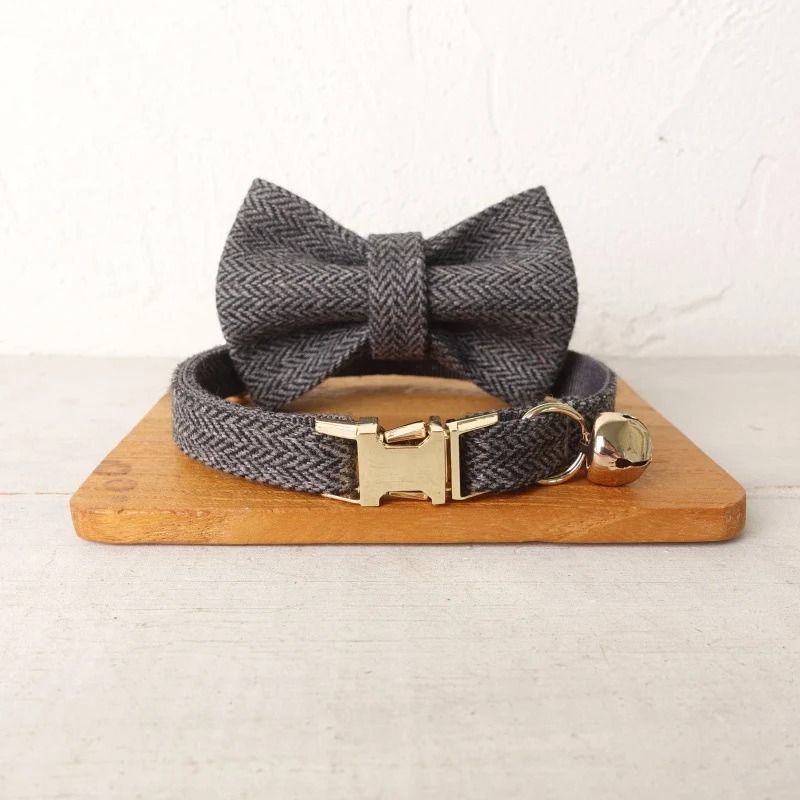 Personalized Cat Collar With Bow Bell And Engraved Nameplate For Kittens Small Dogs 18