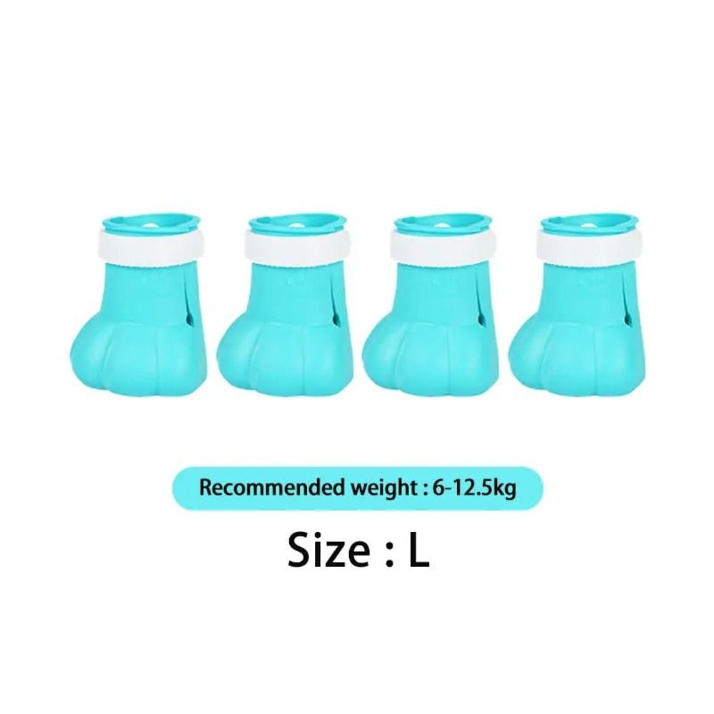 Adjustable Silicone Cat Paw Protector Boots 4 Pack Anti Scratch Bathing Shoes 6