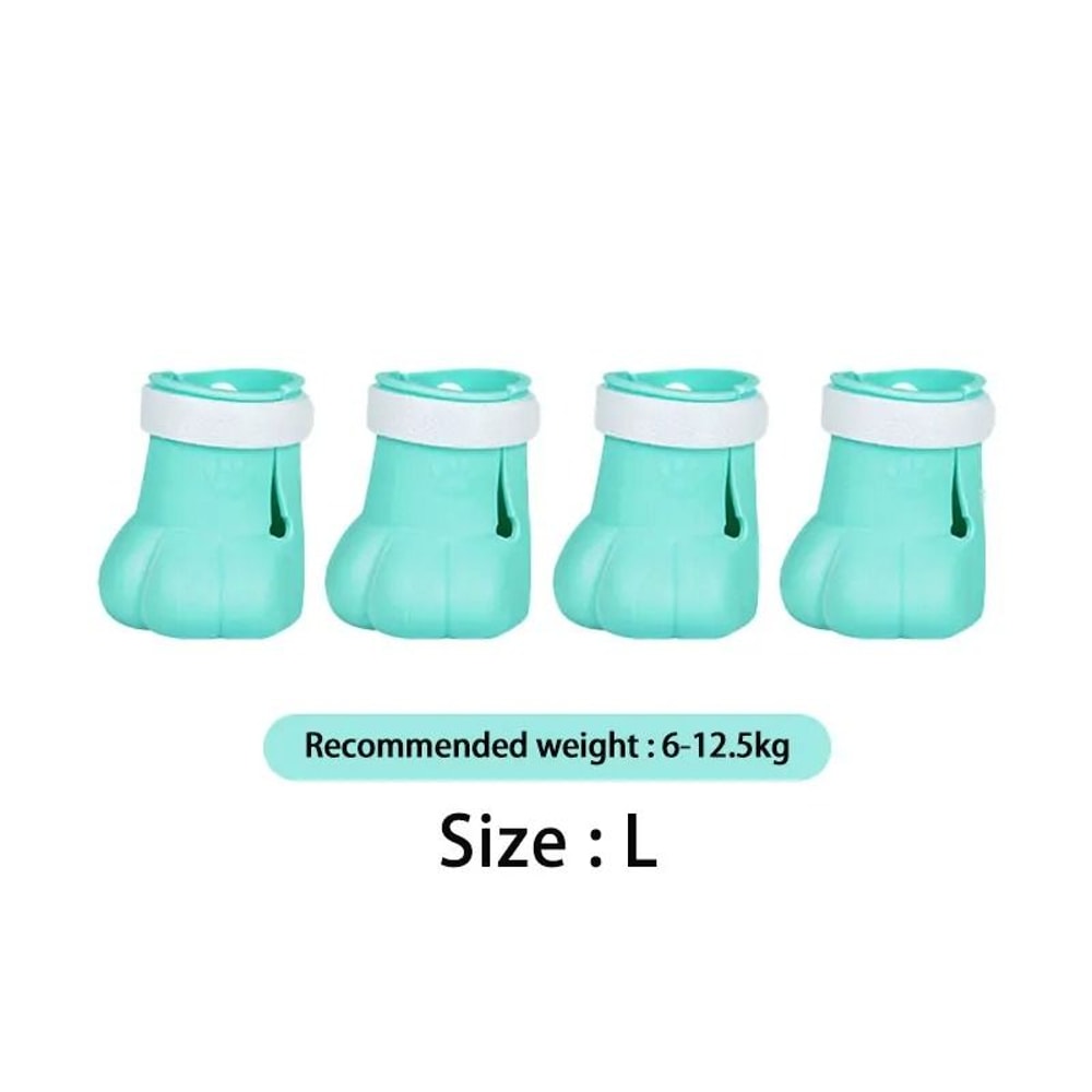 Adjustable Silicone Cat Paw Protector Boots 4 Pack Anti Scratch Bathing Shoes 4