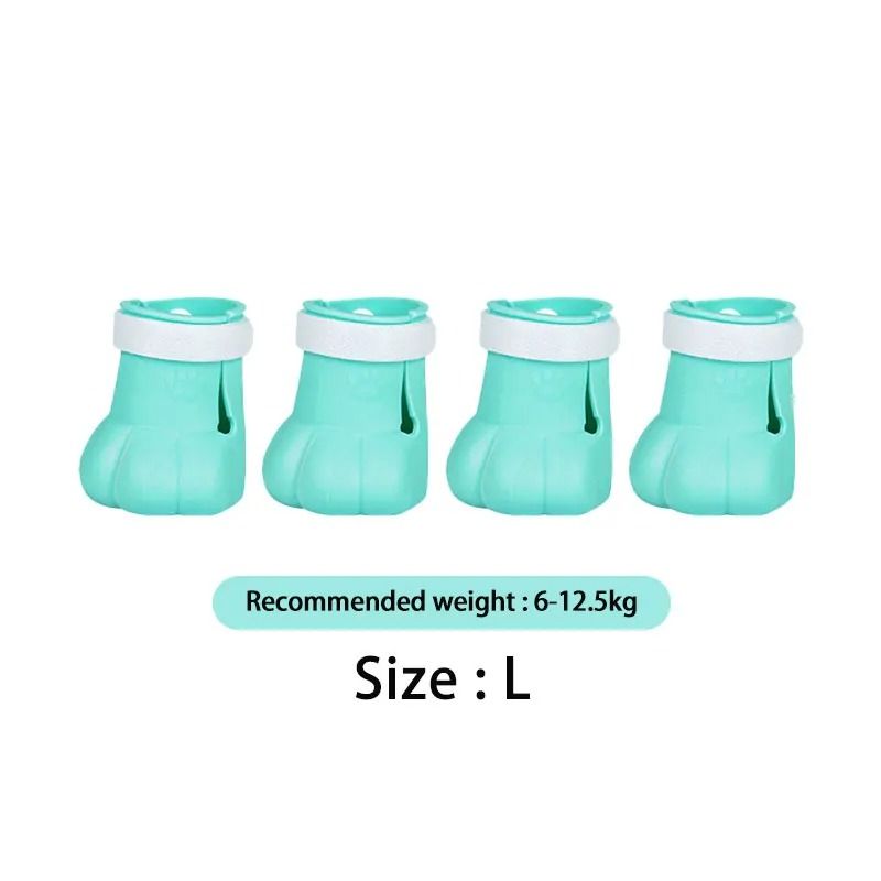 Adjustable Silicone Cat Paw Protector Boots 4 Pack Anti Scratch Bathing Shoes 4