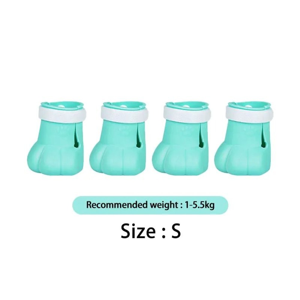 Adjustable Silicone Cat Paw Protector Boots 4 Pack Anti Scratch Bathing Shoes 1