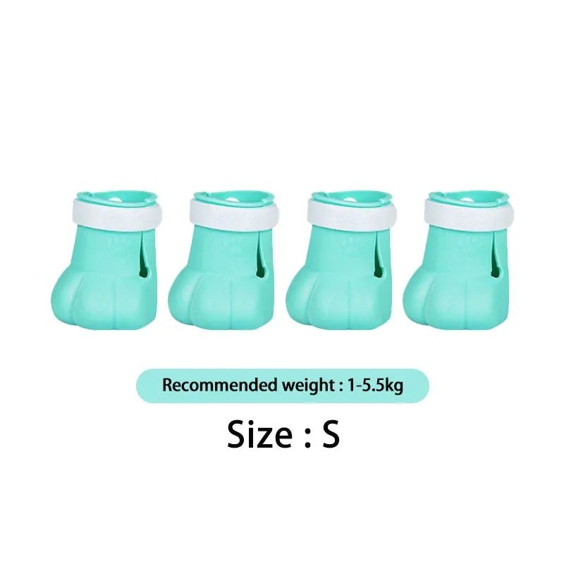 Adjustable Silicone Cat Paw Protector Boots 4 Pack Anti Scratch Bathing Shoes 1