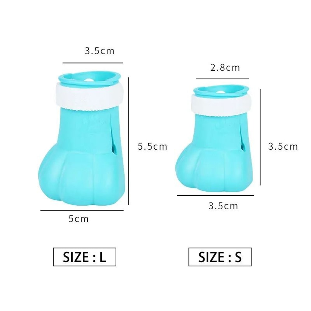 Adjustable Silicone Cat Paw Protector Boots 4 Pack Anti Scratch Bathing Shoes 7