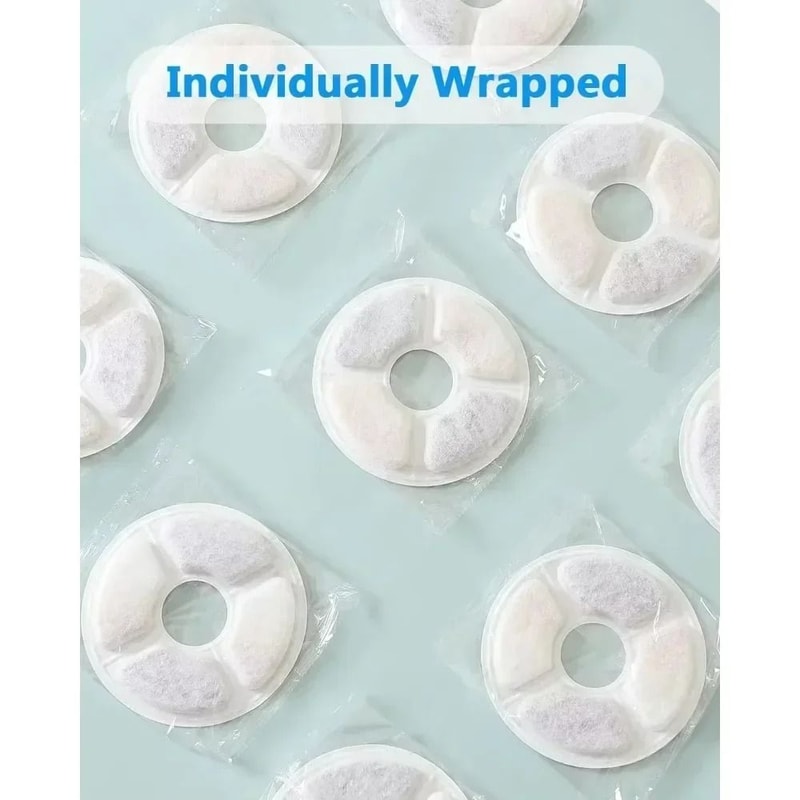 Round Cat Water Fountain Replacement Filters 6 Or 12 Pack Activated Carbon Flower Style 7