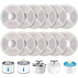 round cat water fountain replacement filters 6 or 12 pack activated carbon flower style