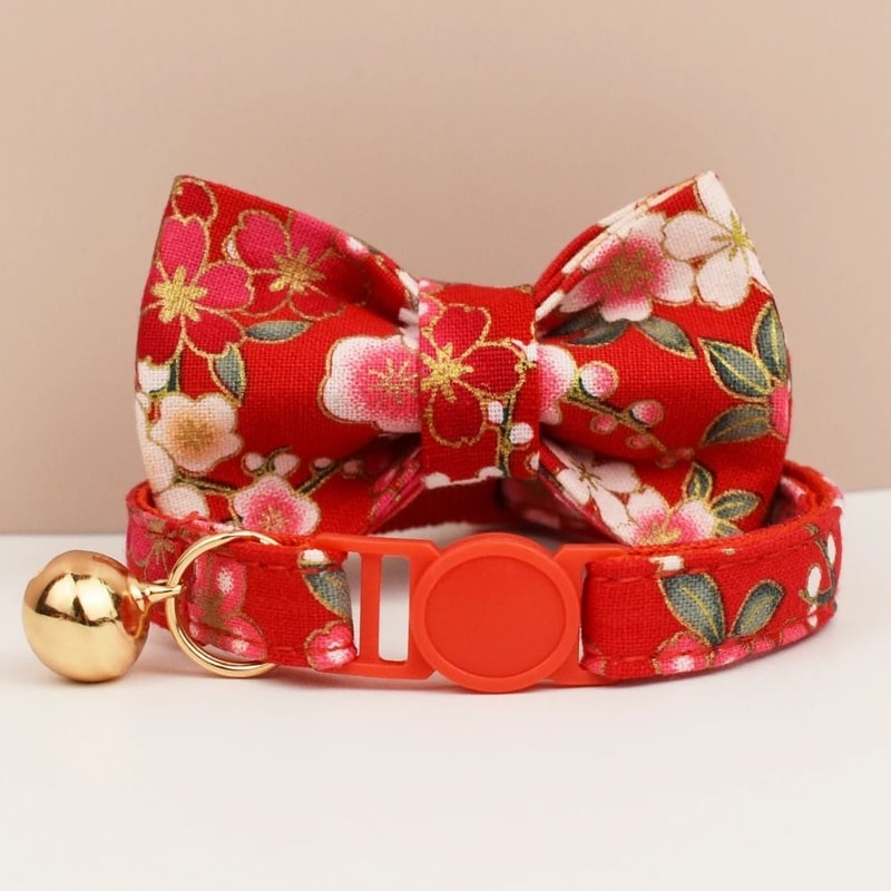 Adjustable Bowknot Cat Collar Safety Breakaway Comfortable Stylish Collar For Cats 19