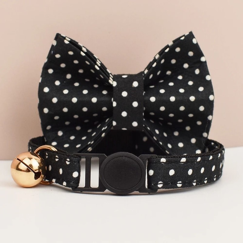 Adjustable Bowknot Cat Collar Safety Breakaway Comfortable Stylish Collar For Cats 20