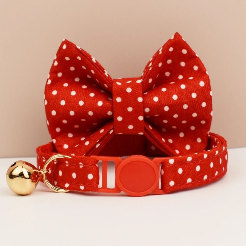 Adjustable Bowknot Cat Collar Safety Breakaway Comfortable Stylish Collar For Cats 21