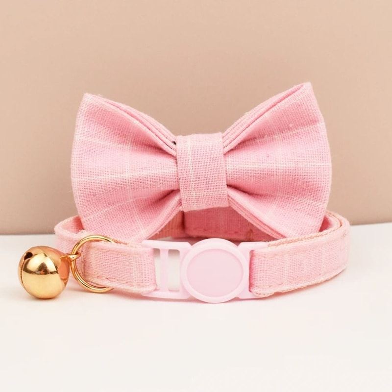 Adjustable Bowknot Cat Collar Safety Breakaway Comfortable Stylish Collar For Cats 22