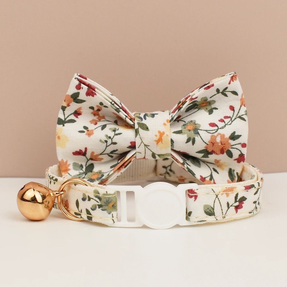 Adjustable Bowknot Cat Collar Safety Breakaway Comfortable Stylish Collar For Cats 24