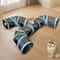 Extended Black Three Way Cat Tunnel Toy Collapsible Pet Passage For Indoor Play 0
