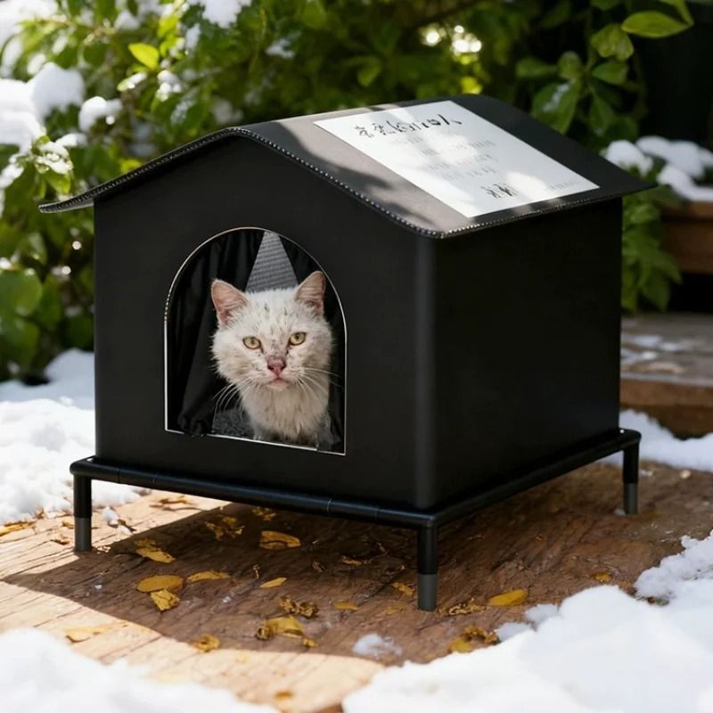 Waterproof Outdoor Cat Shelter Insulated All Season House For Feral Stray Cats 5