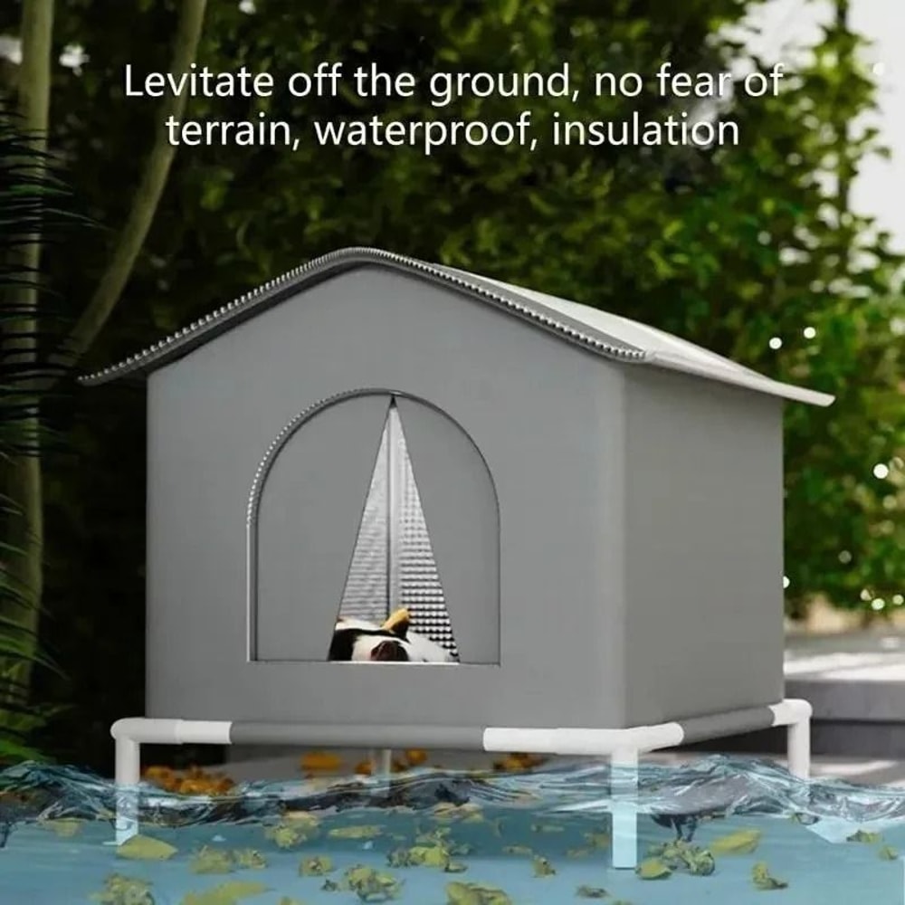 Waterproof Outdoor Cat Shelter Insulated All Season House For Feral Stray Cats 11
