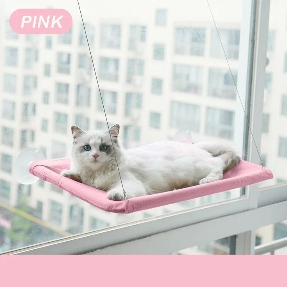 Hanging Cat Hammock Window Seat Bed With Climbing Frame For Sunny Indoor Lounging 4